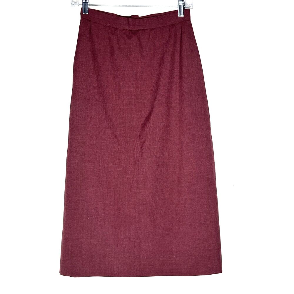 Vintage Skirt Women 6 Baby Pink USA Made Wool Pencil Academia Minimalist Pockets